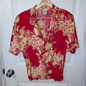 Floral Red Blouse